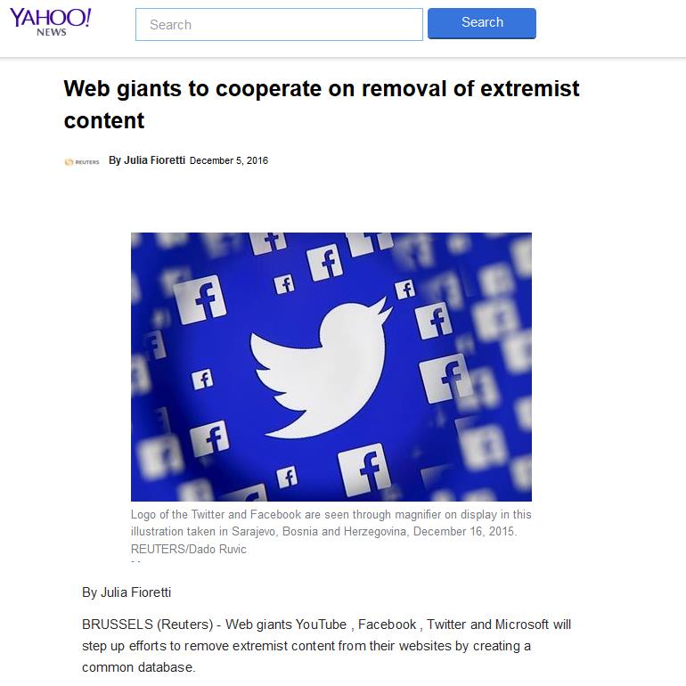 Google, Facebook, Microsoft and Twitter have announced plans to launch a shared internet censorship database.